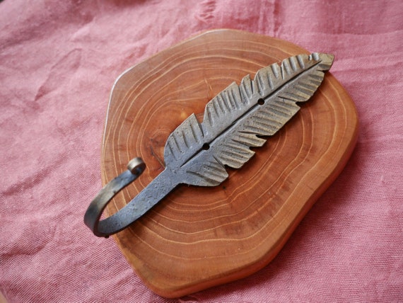 Feather Hook Hand Forged Hook Blacksmith Made Hook Decorative