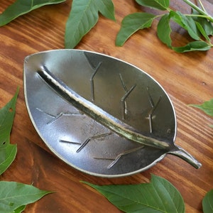 Leaf Bowl * Hand Forged Hammered Art Sculpture * Anniversary Blacksmith Made Sculpture * Leaf Bowl Dish Metal * Contemporary Modern