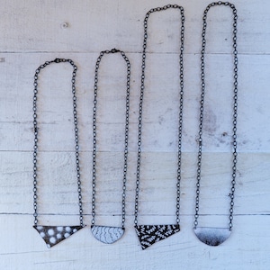 Black and White Necklace * Monochrome Jewelry *Layering Necklace * Abstract Jewelry * Minimalist Jewelry * Geometric Necklace