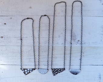 Black and White Necklace * Monochrome Jewelry *Layering Necklace * Abstract Jewelry * Minimalist Jewelry * Geometric Necklace