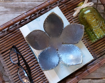 Hammered Flower Steel Bowl * Flower Decor Gifts * Hand Forged Metal Bowl Blacksmith Made Hammered Dish Gift for Mom Steel Gifts for Her