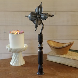Metal Flower Sculpture * Forged Rose Art * Blacksmith Made * Metal Sculpture Flower *11 Year Anniversary Gift for Him * Blacksmith Flower