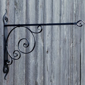 Hand Forged Sign Bracket with Flame Detail * Metal Sign Bracket for Business * Decorative Custom Sign Bracket Holder * Hand Forged Bracket