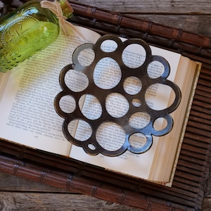 Hammered Abstract Holey Steel Bowl * Modern Gifts * Hand Forged Metal Bowl Blacksmith Made Hammered Dish Gift for Men Steel Gifts for Her