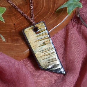 Hammered Enameled Copper Necklace Pendant * Copper 7th Anniversary Gift * Hand Forged Necklace Pendant * 7 Year Anniversary Gift * Modern