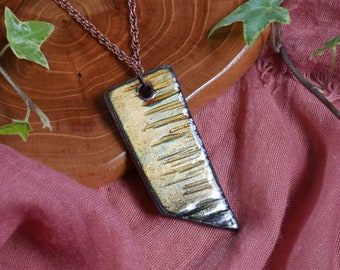 Hammered Enameled Copper Necklace Pendant * Copper 7th Anniversary Gift * Hand Forged Necklace Pendant * 7 Year Anniversary Gift * Modern