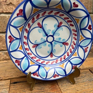 Vintage Hand Painted Solimene Vietri Style Aurora Made in Italy Salad Plate Bowl 9.5” – Hand Painted Ceramic, Italian Pottery