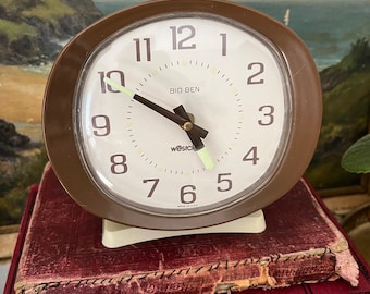 Vintage Westclox Big Ben Alarm Clock Working Windup Mechanical Nightstand Timepiece, 1960 Retro Style Clock