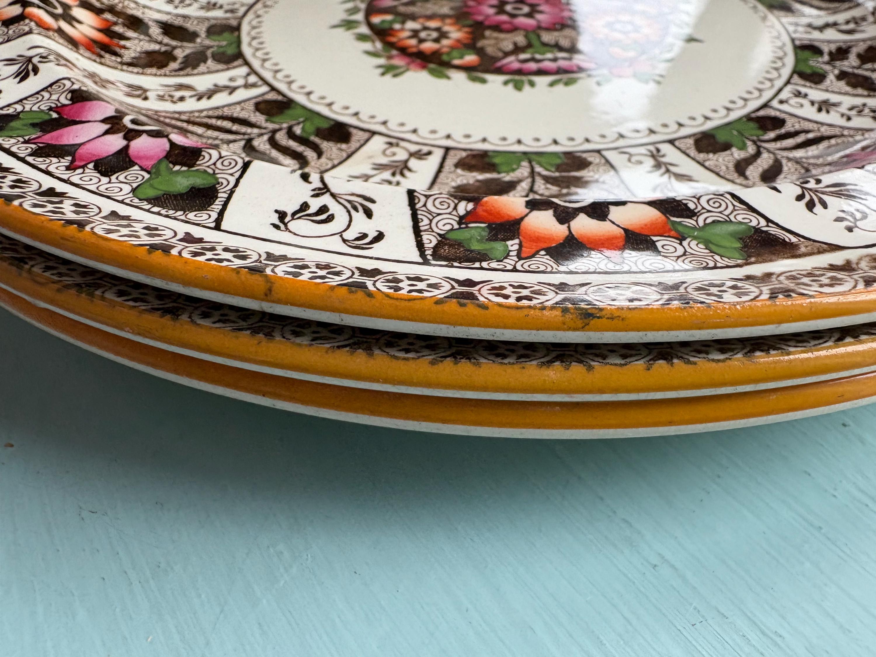 初期ウェッジウッド 手書きのリムプレート 19世紀　◆ アンティーク 初期ウェッジウッド 手書きのリムプレート 19世紀 ／ WEDGWOOD