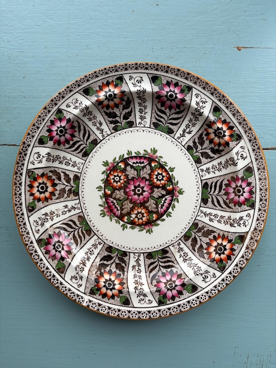 初期ウェッジウッド 手書きのリムプレート 19世紀　◆ アンティーク 初期ウェッジウッド 手書きのリムプレート 19世紀 ／ WEDGWOOD