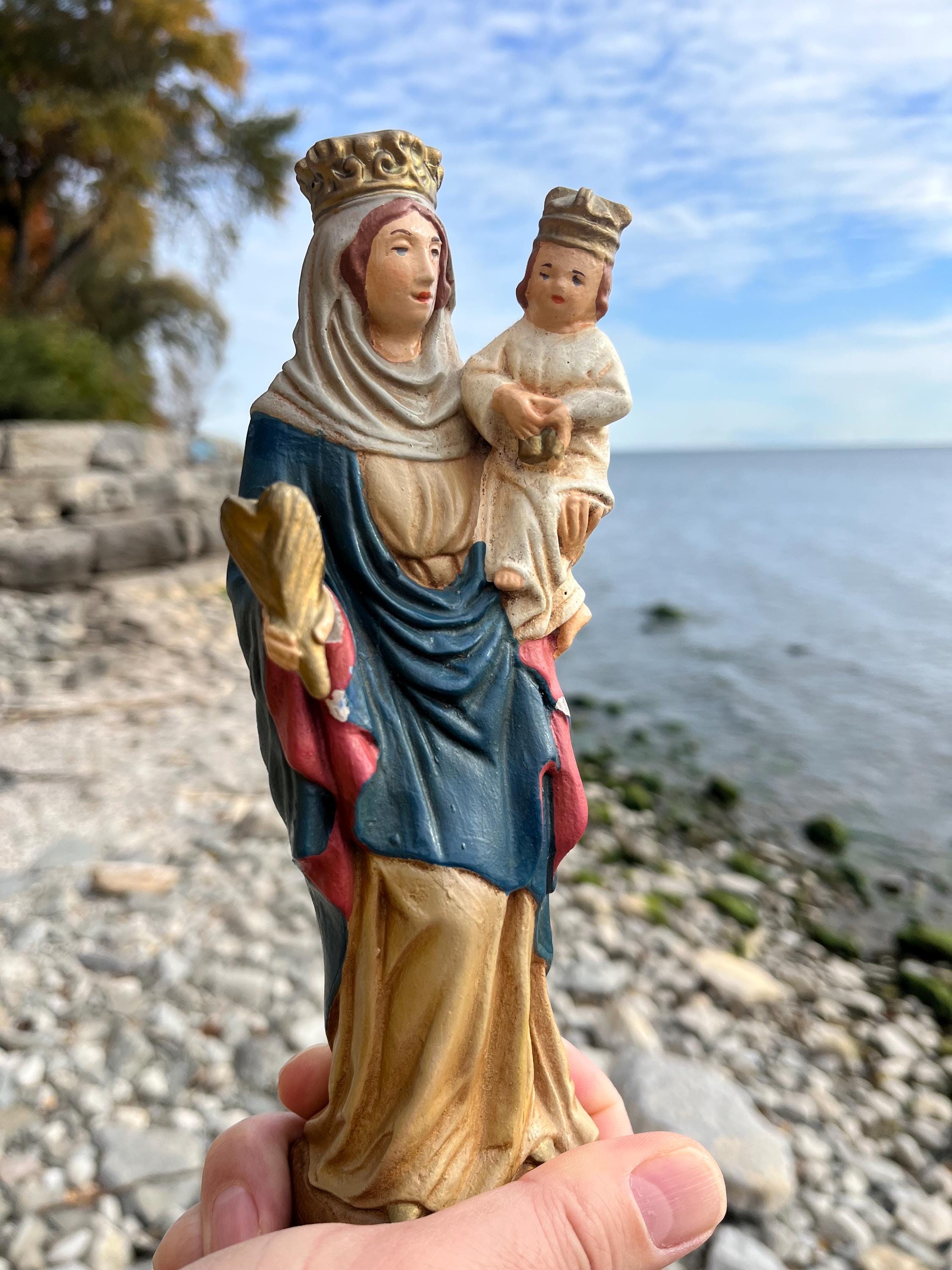 Vintage chalkware saint statue - Etsy 日本