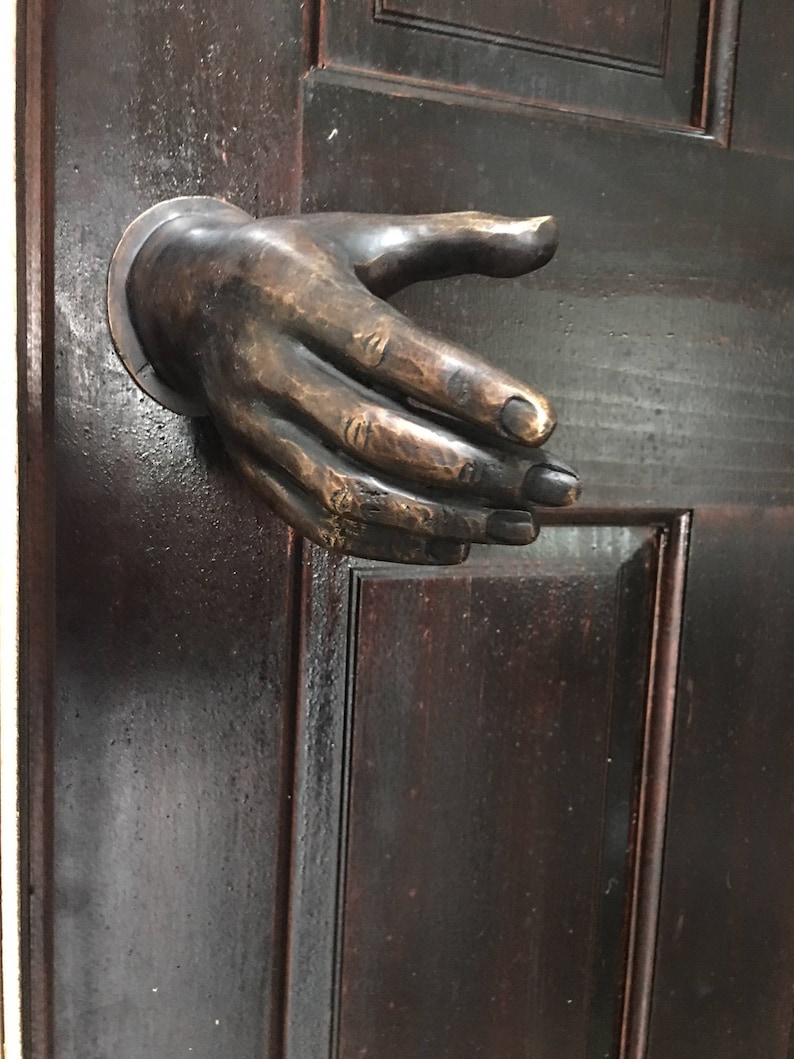 Door Handle BRONZE HAND MADE Sculpture Art Exterior Interior image 1