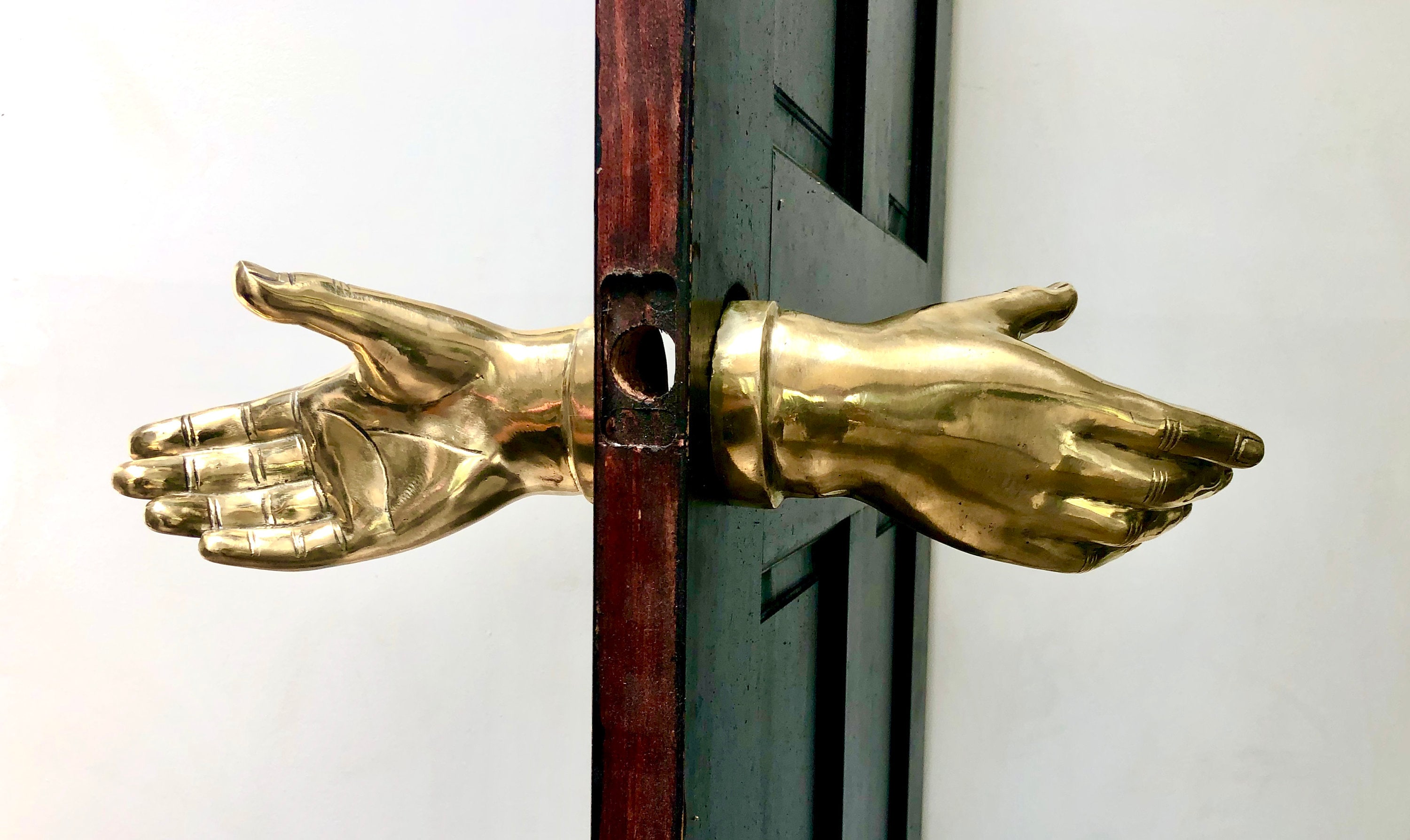 Door Handle BRONZE HAND MADE Sculpture Art Exterior Interior Home Decor Gold Double Etsy
