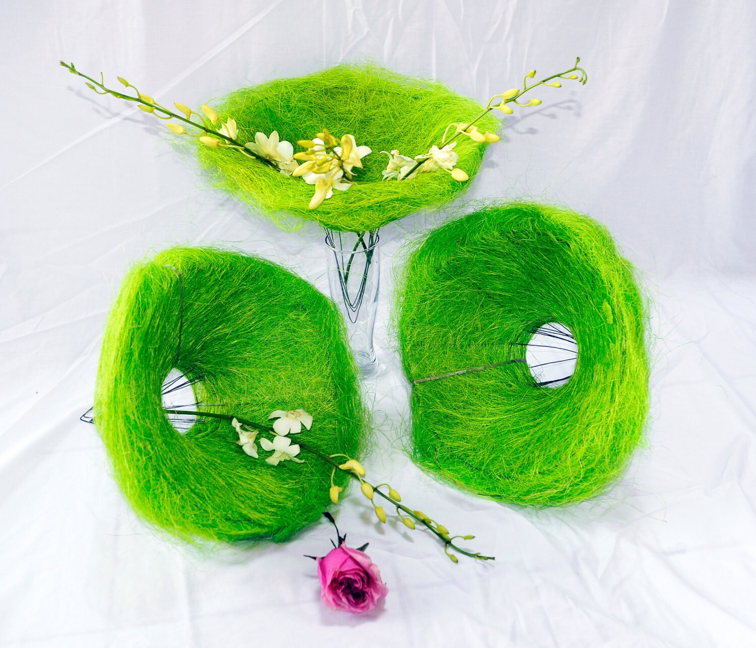 12 Pcs Sisal Flowers Bouquet Holder Florist Floral 30cm GREEN Etsy