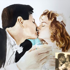 Couples Portrait Watercolor Painting | Anniversary Gift Painting | Wedding Gift | Valentine&#39;s Day Gift