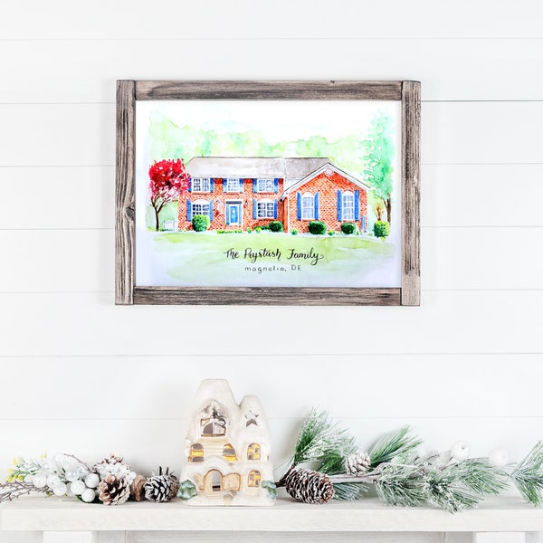 House Watercolor Painting | Housewarming Gift | Fine Art Painting | First Home Watercolor