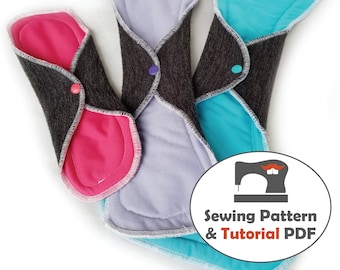 Reusable Cloth Postpartum Pads - 3 Sizes: Long, X-Long, Night- Instant Download Sewing Patterns & Instructions