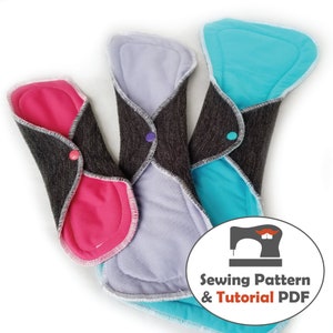 Reusable Cloth Postpartum Pads - 3 Sizes: Long, X-Long, Night- Instant Download Sewing Patterns & Instructions