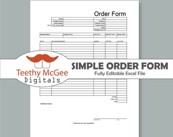 Work Order Form for Screen Printing Instant Download | Etsy