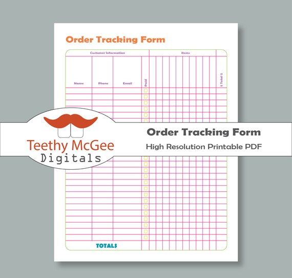 Order Tracking Form Instant Download Printable Business Tool - Etsy