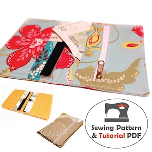 Cartera para pasaporte: patrón de costura y tutorial de descarga instantánea