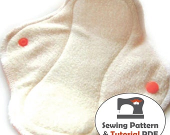 Reusable Cloth Lady Pads - 3 Sizes: Regular, Long, Thong Pads- Instant Download Sewing Patterns & Instructions