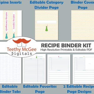 Recipe Binder Kit for Sundries - Instant Download - Editable to Organize Your Apothecary Recipes