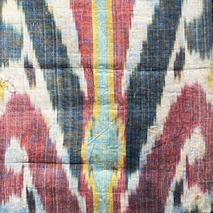 Antike Usbekistan Seide İkat Fragment - Versand inklusive. (50.5&#39;&#39; x 13.5&#39;&#39;)İnc.
