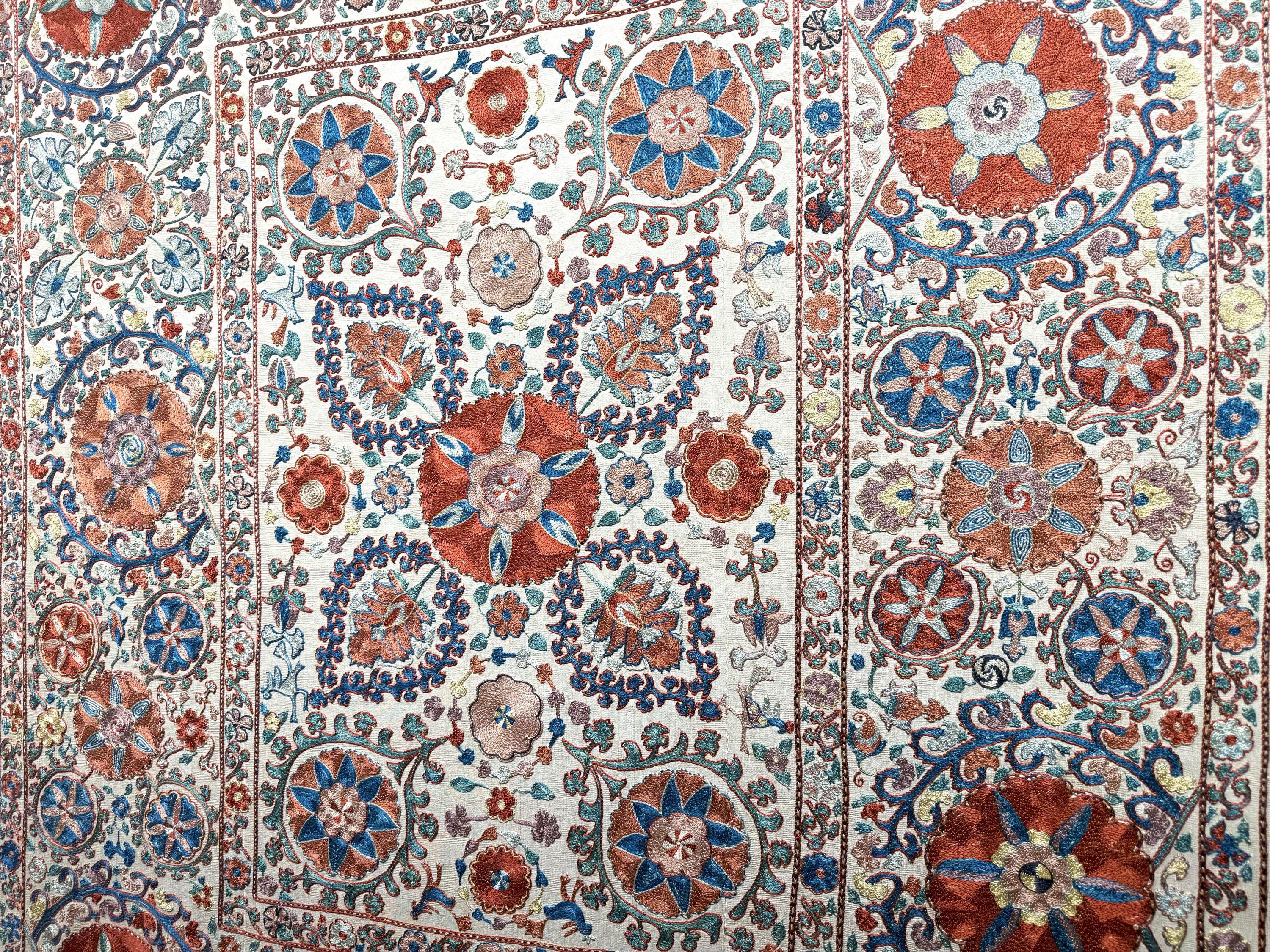 ウズベキスタン - シルク刺繍のスザニにブハラシルク - 送料込み。 (67