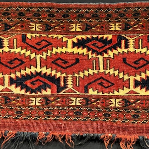 Antique Turkmen Saryk Torba Face - Shipping İncluded. (54.5&#39;&#39; x 17&#39;&#39;)İnc.