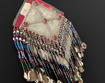 Antique Turkmen Gonchuk Tribal Talismanic Wall Hanging Decorative - Shipping İncluded. (14.5&#39;&#39; x 9&#39;&#39;)İnc.
