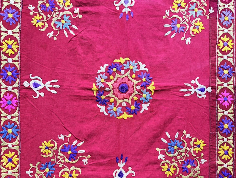 Uzbekistan Lakai Silk Cross Stitched Embroidery Hanging - Shipping İncluded. (27.5'' x 35.5'') İnc. image 5