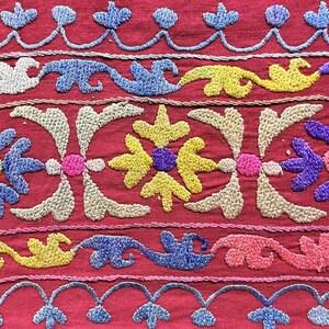 Uzbekistan Lakai Silk Cross Stitched Embroidery Hanging - Shipping İncluded. (27.5'' x 35.5'') İnc. image 8