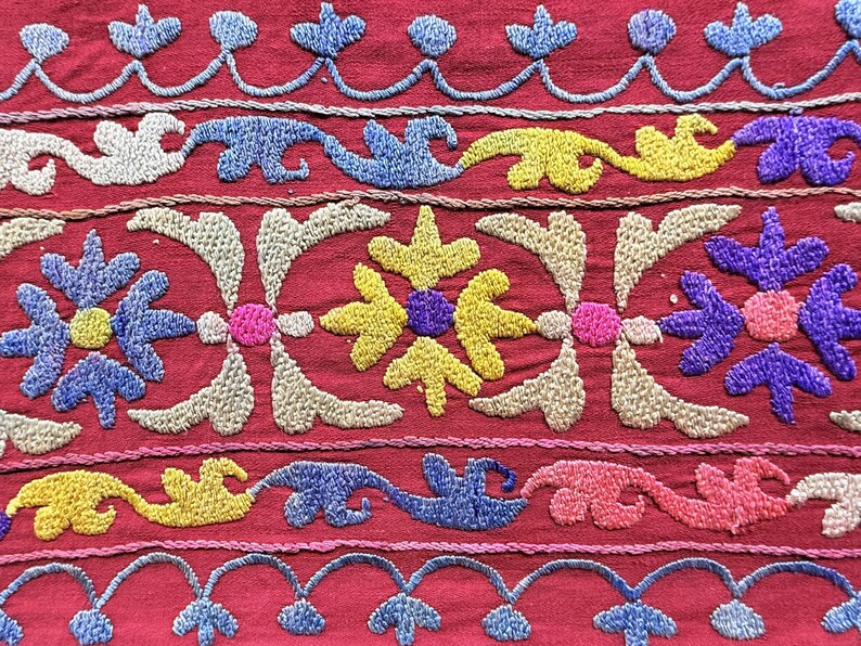 Uzbekistan Lakai Silk Cross Stitched Embroidery Hanging - Shipping İncluded. (27.5'' x 35.5'') İnc. image 8