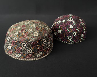 Vintage Turkmen - Yomud Hand Embroidered Skullcaps & Hats - Free Shipping.