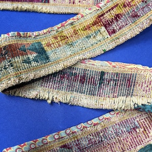 Antique Uzbek Lakai Silk Velvet Embroidered Belt - Shipping İncluded. (45.5&#39;&#39; x 2&#39;&#39;)İnc.