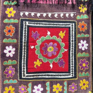 Uzbekistan Lakai Silk Embroidered Aina Khalta & Mirror Cover - Shipping İncluded. (14&#39;&#39; x 16&#39;&#39;)İnc.