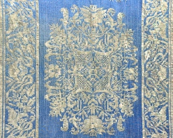 Antique Hereke Silk Metallic Brocade Table Runner & Hanging - Shipping İncluded. (71'' x 15.5'') İnc.
