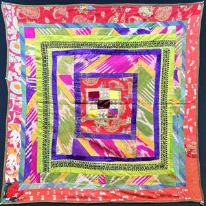 Antique Tajikistan Patchwork Bokhca - Shipping İncluded. (40.5'' x 40.5'')İnc.