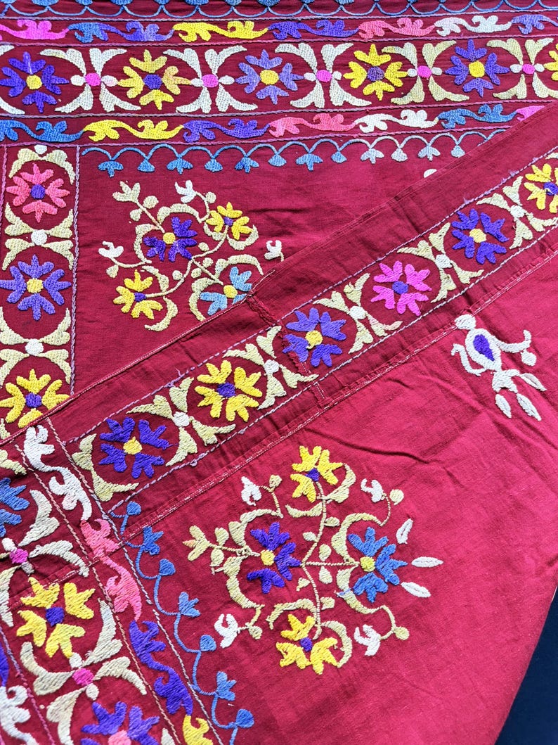 Uzbekistan Lakai Silk Cross Stitched Embroidery Hanging - Shipping İncluded. (27.5'' x 35.5'') İnc. image 9