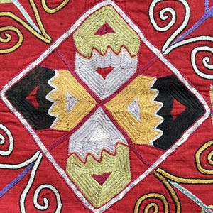 Lakai Silk Embroidered Mirror Cover: Central Asian Talisman Aina Khalta