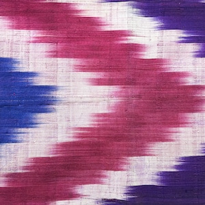 Antique Uzbekistan - Bokhara Silk İkat Fragment - Shipping İncluded.