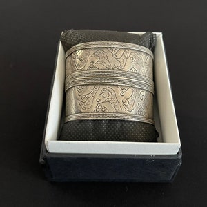 Talismanic Turkmen Tribal Silver Cuff Bracelet - Shipping İncluded.