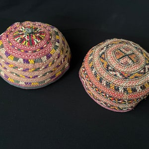 Traditional Nomadic Silk Embroidered Baby Hats & Skullcaps - Shipping İncluded.