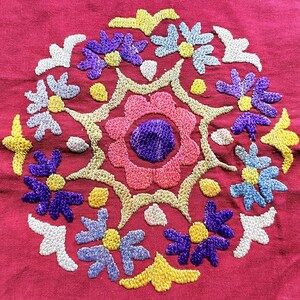 Uzbekistan Lakai Silk Cross Stitched Embroidery Hanging - Shipping İncluded. (27.5'' x 35.5'') İnc. image 6