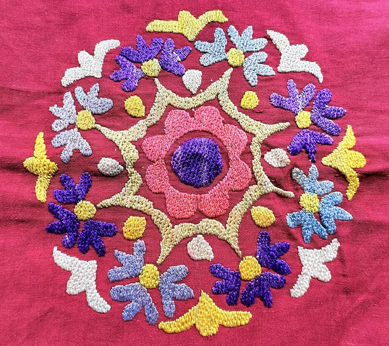 Uzbekistan Lakai Silk Cross Stitched Embroidery Hanging - Shipping İncluded. (27.5'' x 35.5'') İnc. image 6