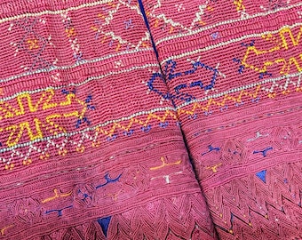 Antique Afghanistan Tribal Silk Embroidered Leggings - Shipping İncluded. (9'' x 6.5'') İnc.