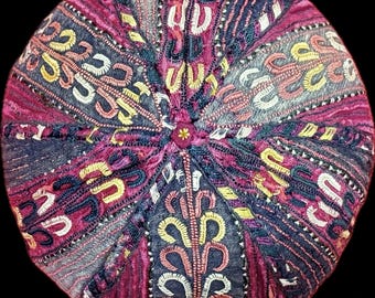 Antique Turkmen - Tekke Silk Embroidered Child Skullcap & Hat - Shipping İncluded.