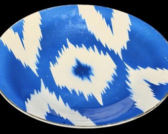 Uzbekistan - Tashkent Kuznetsov İkat Design Ceramic Plate - Shipping İncluded.