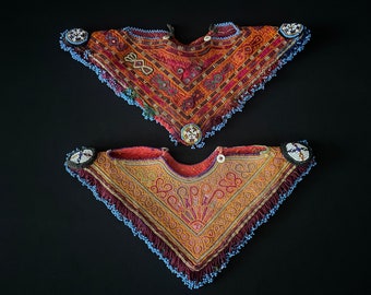 Antiques Afghanistan Silk Embroidered Baby Aprons - Free Shipping.